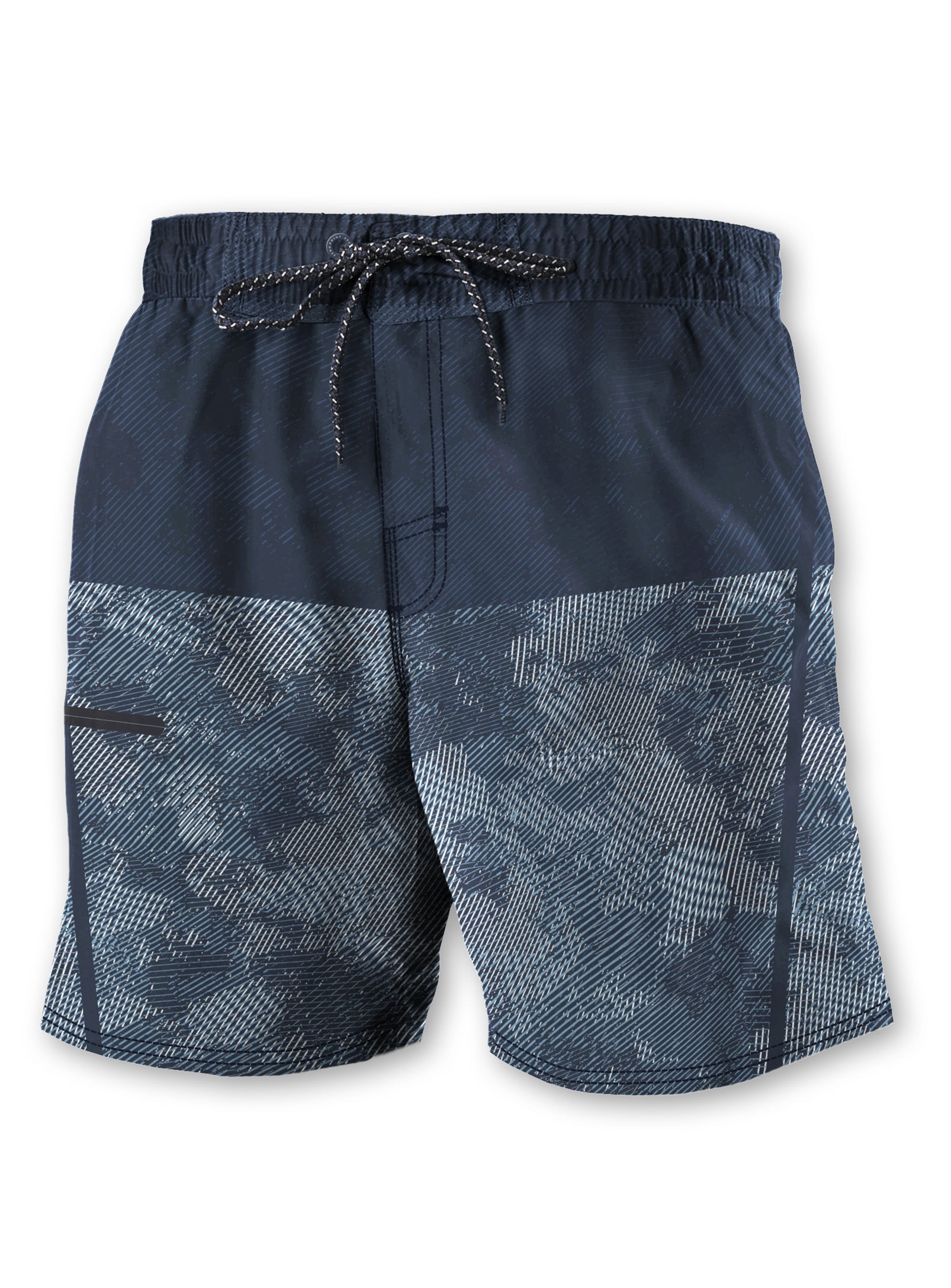 MOONLITE |  Recycled 4 way stretch microfiber  ocean current  swim shorts  || MOONLITE | Short de bain ocean current en microfibre recyclée extensible dans les 4 sens