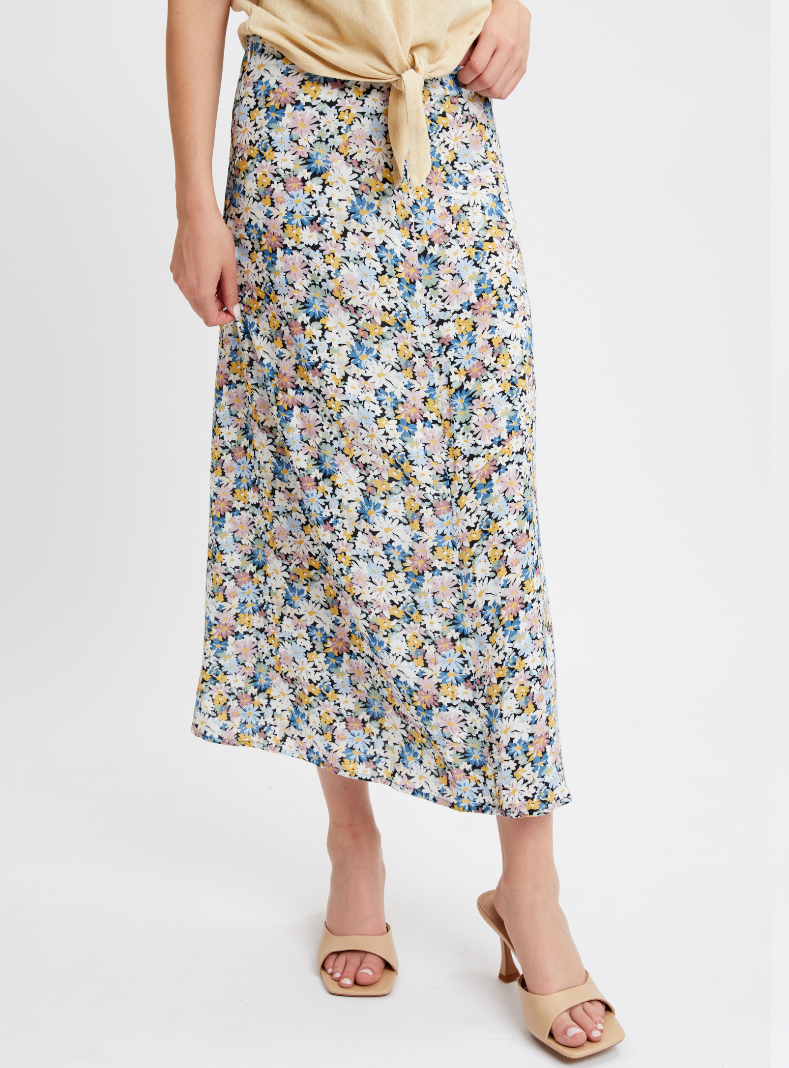 SASHA | Long floral printed skirt with slit || SASHA | Jupe longue à imprimé floral avec fente