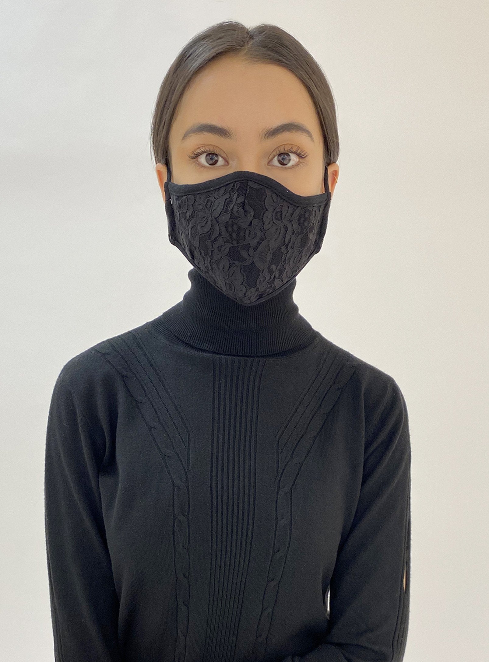 REUSABLE 3 LAYER MASK | A PACK OF 3 MASKS-BLACK||MASQUE RÉUTILISABLE 3 COUCHES | UN PACK DE 3 MASQUES-NOIR