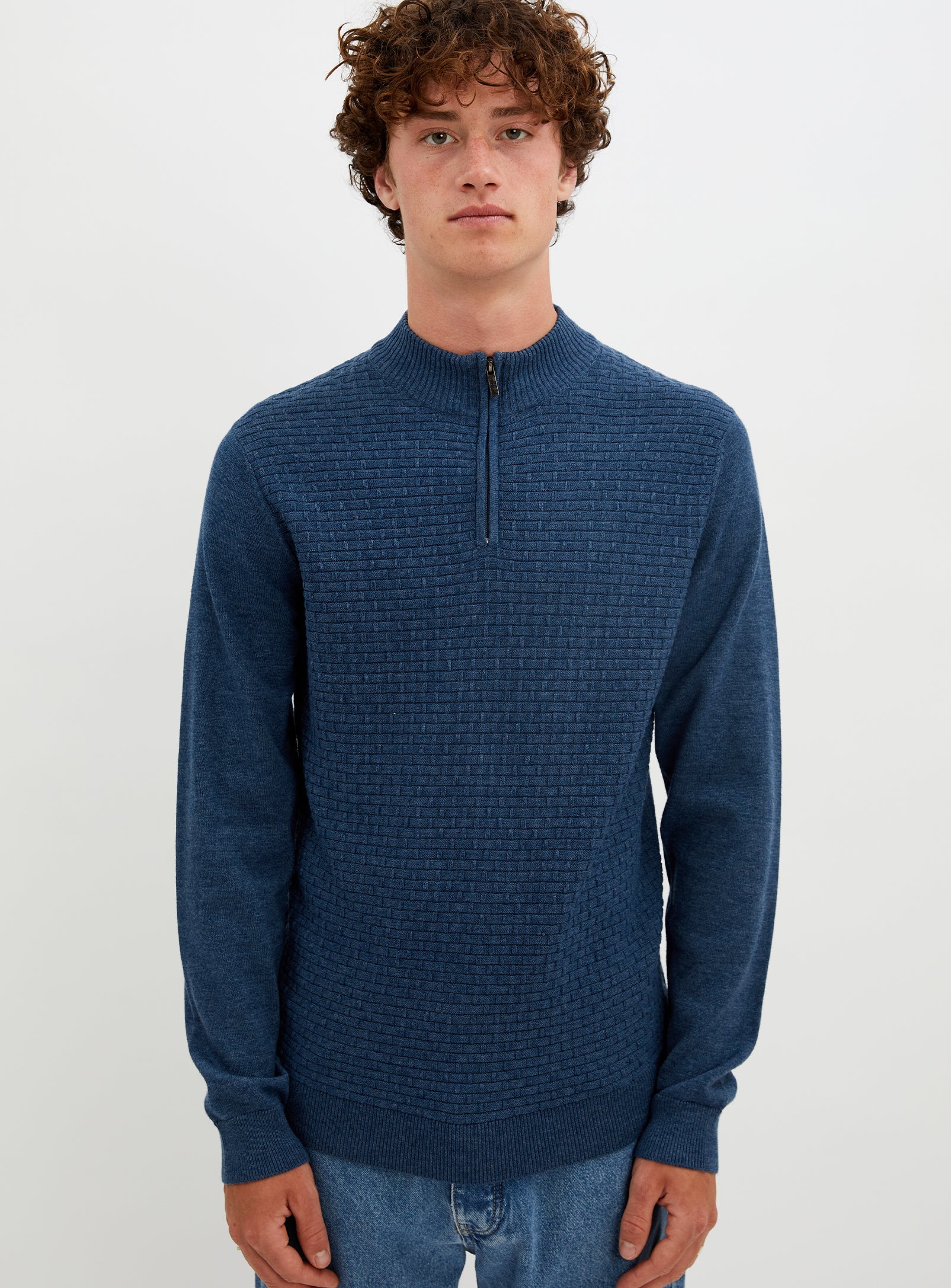 NOLAN  | Nolan cotton mock neck fine gauge sweater || NOLAN  |  Chandail fin en coton à col roulé