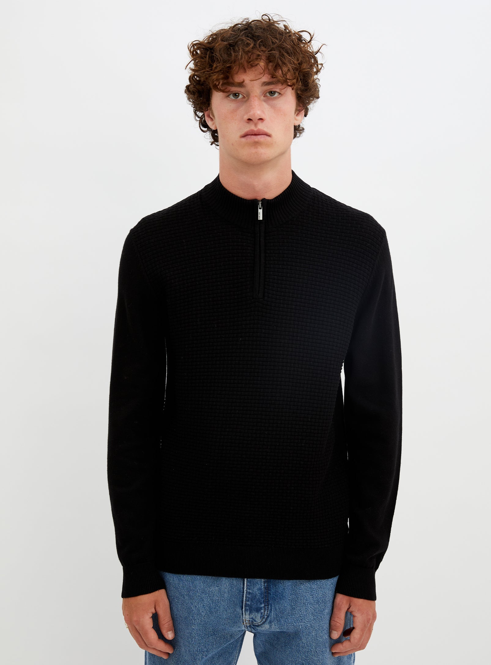 NOLAN  | Nolan cotton mock neck fine gauge sweater || NOLAN  |  Chandail fin en coton à col roulé