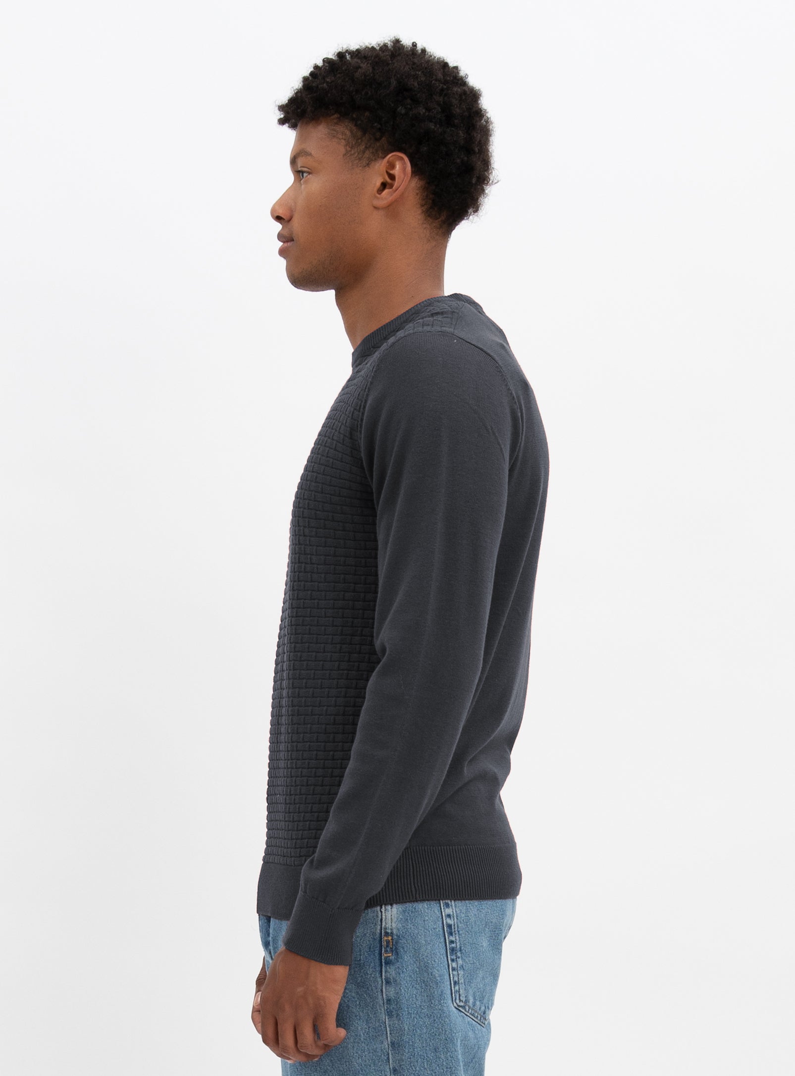 SWEN  | Cotton crewneck fine gauge sweater || SWEN |  Chandail fin en coton à col ras du cou
