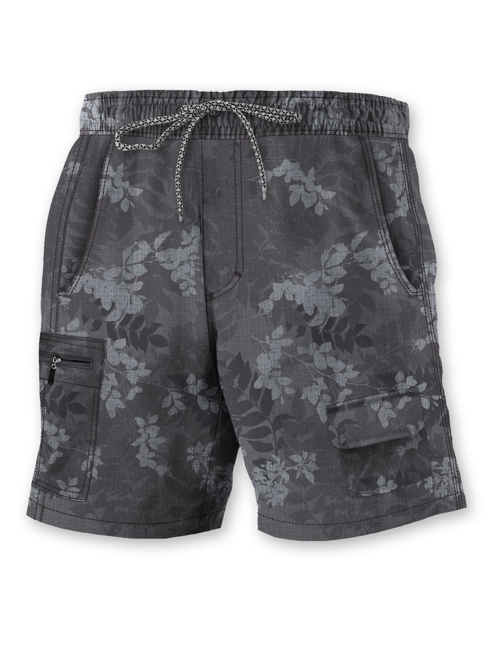 MOVO | Recycled 4 way stretch microfiber floral cargo swim shorts  || MOVO | Short de bain cargo floral en microfibre stretch 4 directions recyclée