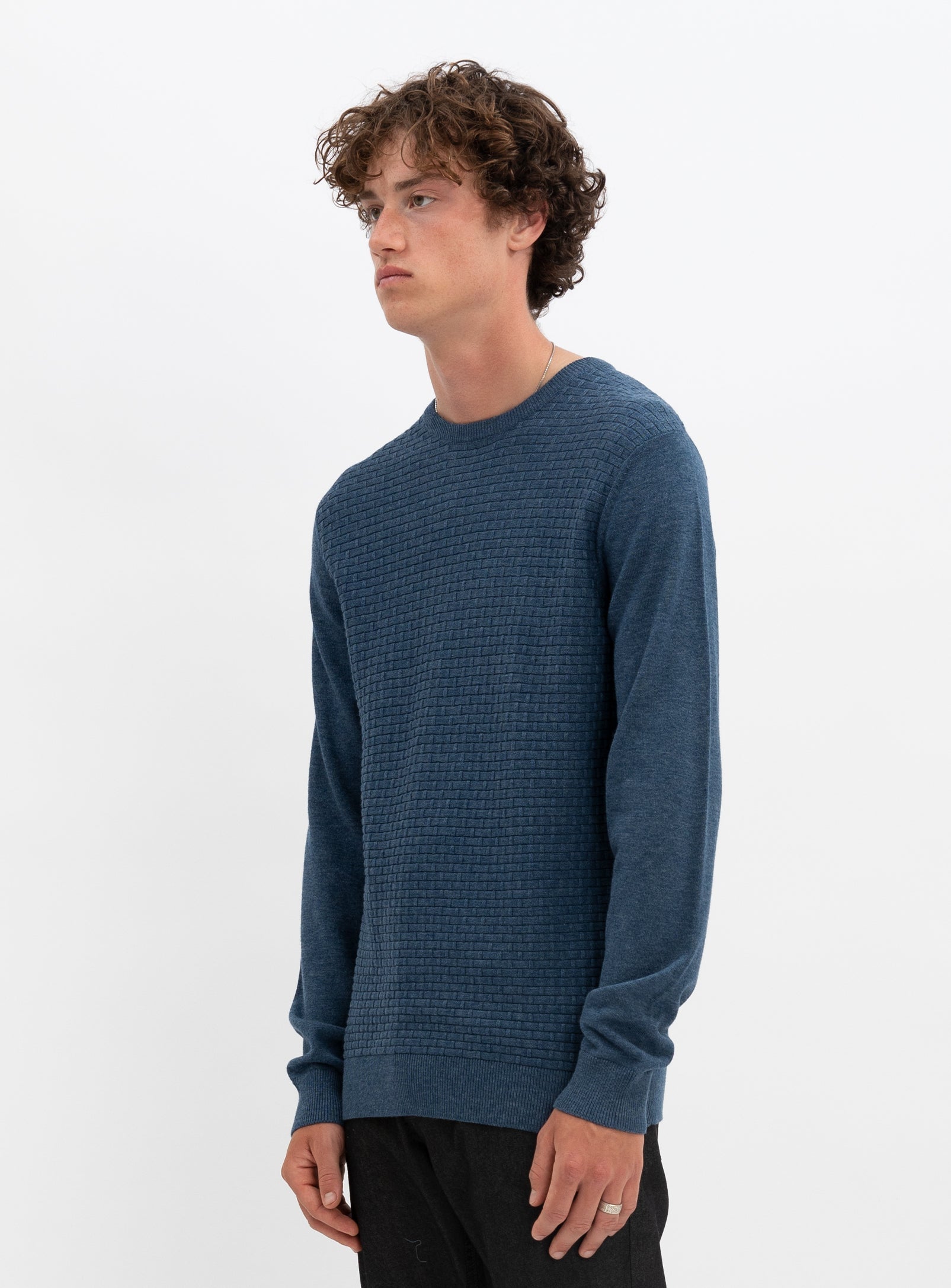 SWEN  | Cotton crewneck fine gauge sweater || SWEN |  Chandail fin en coton à col ras du cou