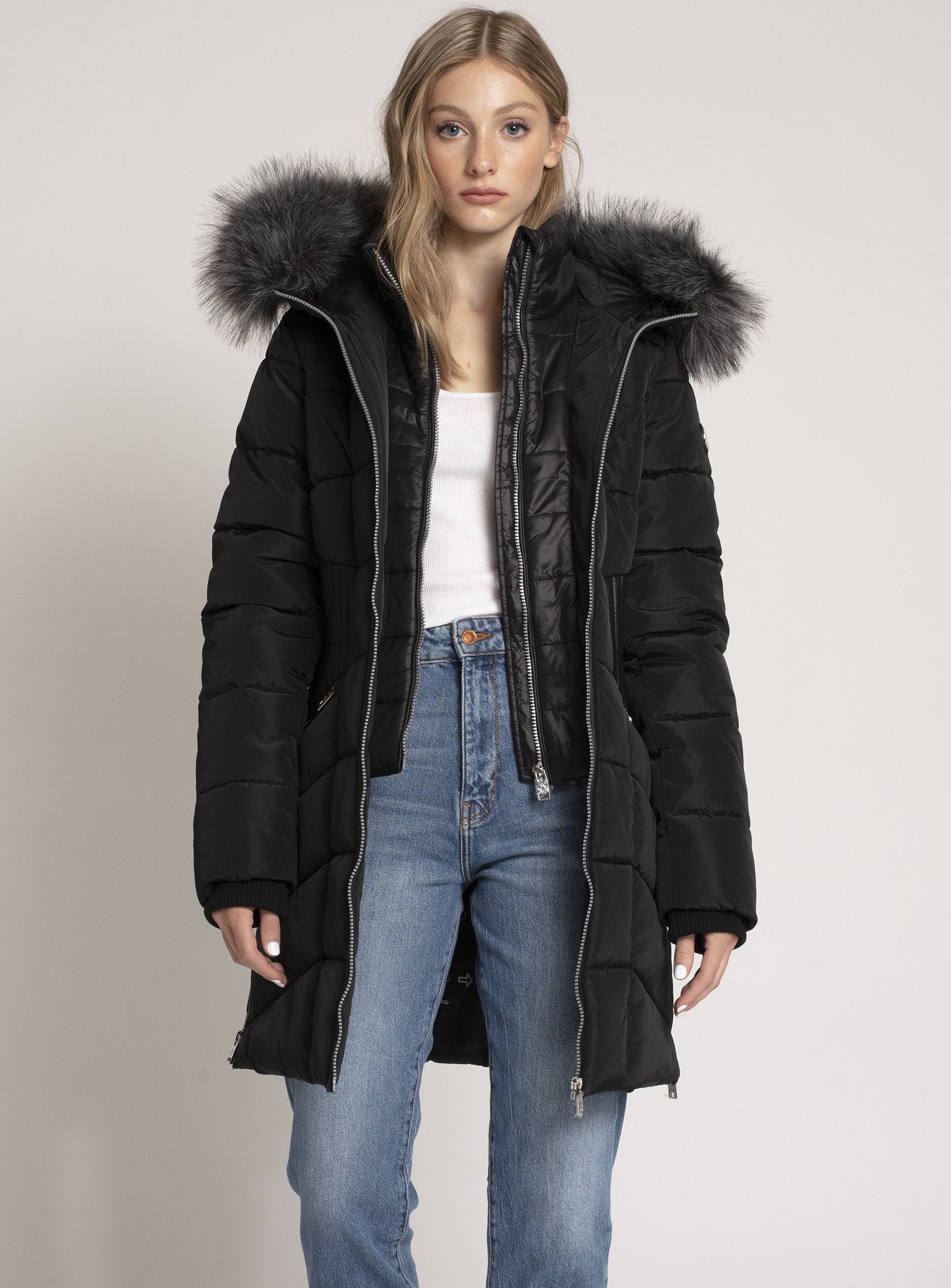 IMOGEN | Long quilted hooded puffer jacket || IMOGEN | Doudoune longue matelassée à capuche