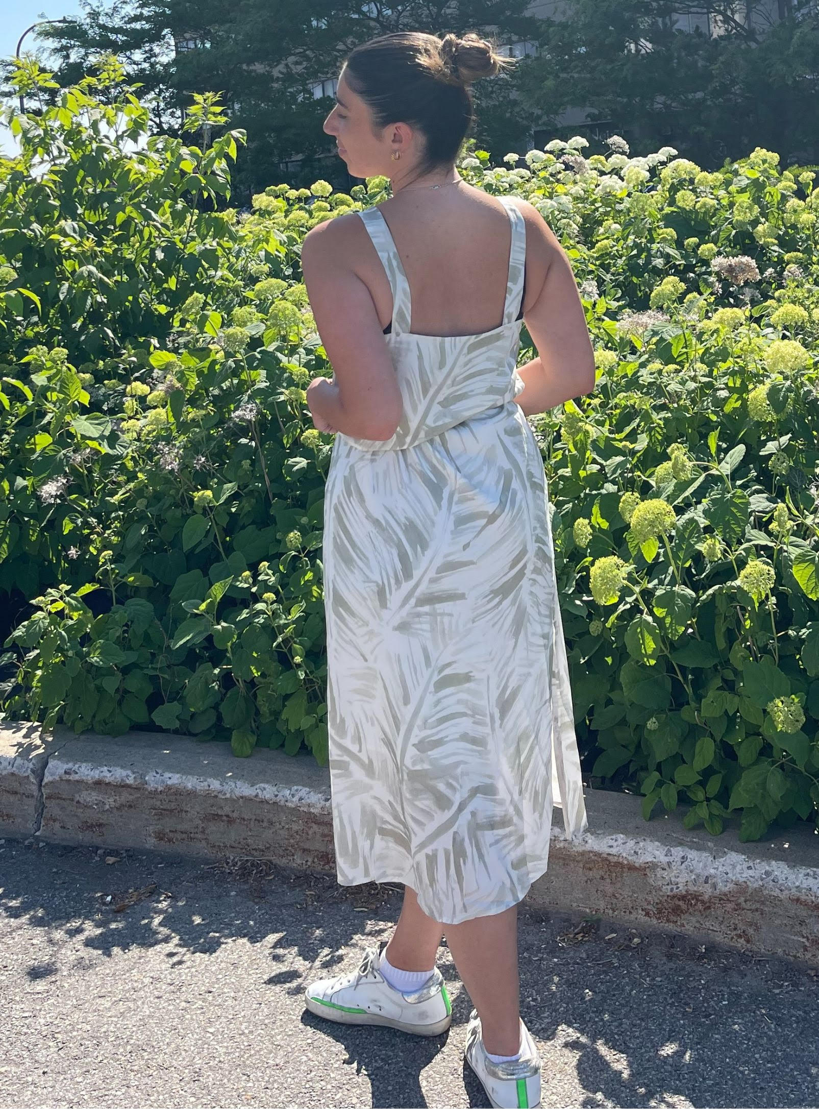 ANNIE| Palm print midi dress || ANNIE| Robe midi motif palmier