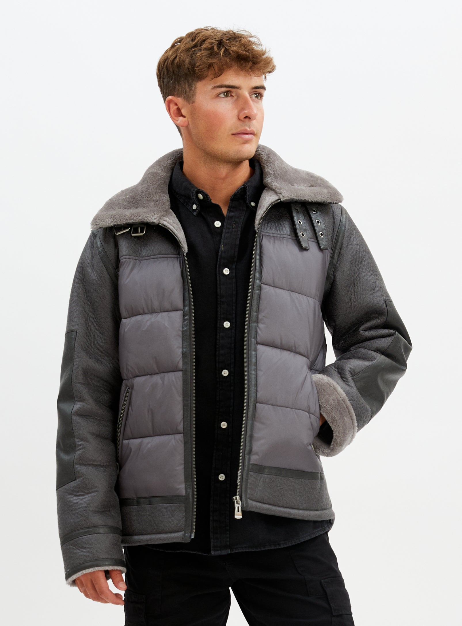 CORENTINE | Cut and sew vegan suede jacket || CORENTINE | Veste en daim vegan coupé-cousu