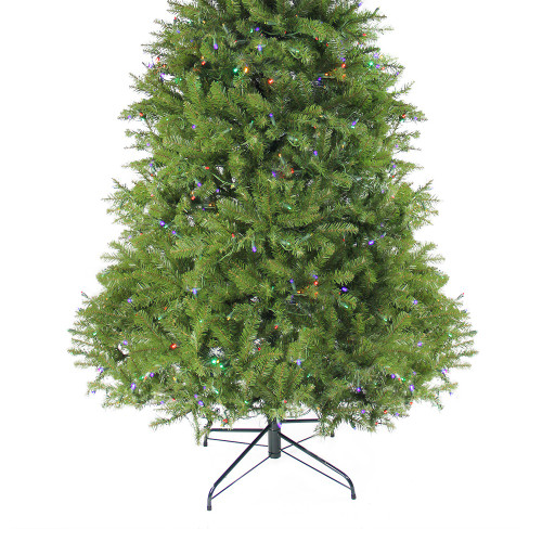 7.5' Pre-Lit Full Northern Pine Artificial Christmas Tree - Multicolor LED Lights