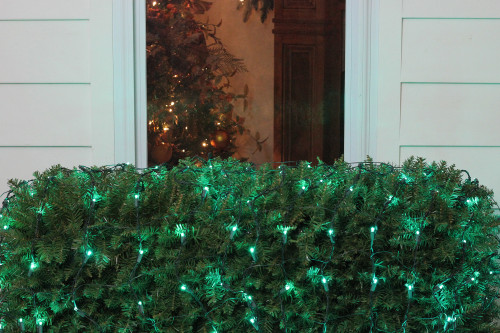 4' x 6' Green LED Wide Angle Christmas Net Lights - Green Wire