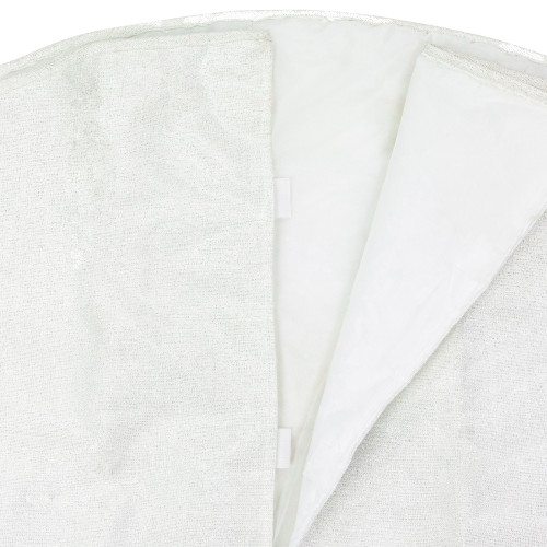 48" White with Gold Embroidered Snowflakes Christmas Tree Skirt