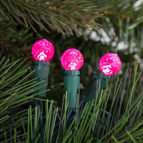 LED G12 Berry Christmas Lights - Pink - 16' Green Wire - 50 ct