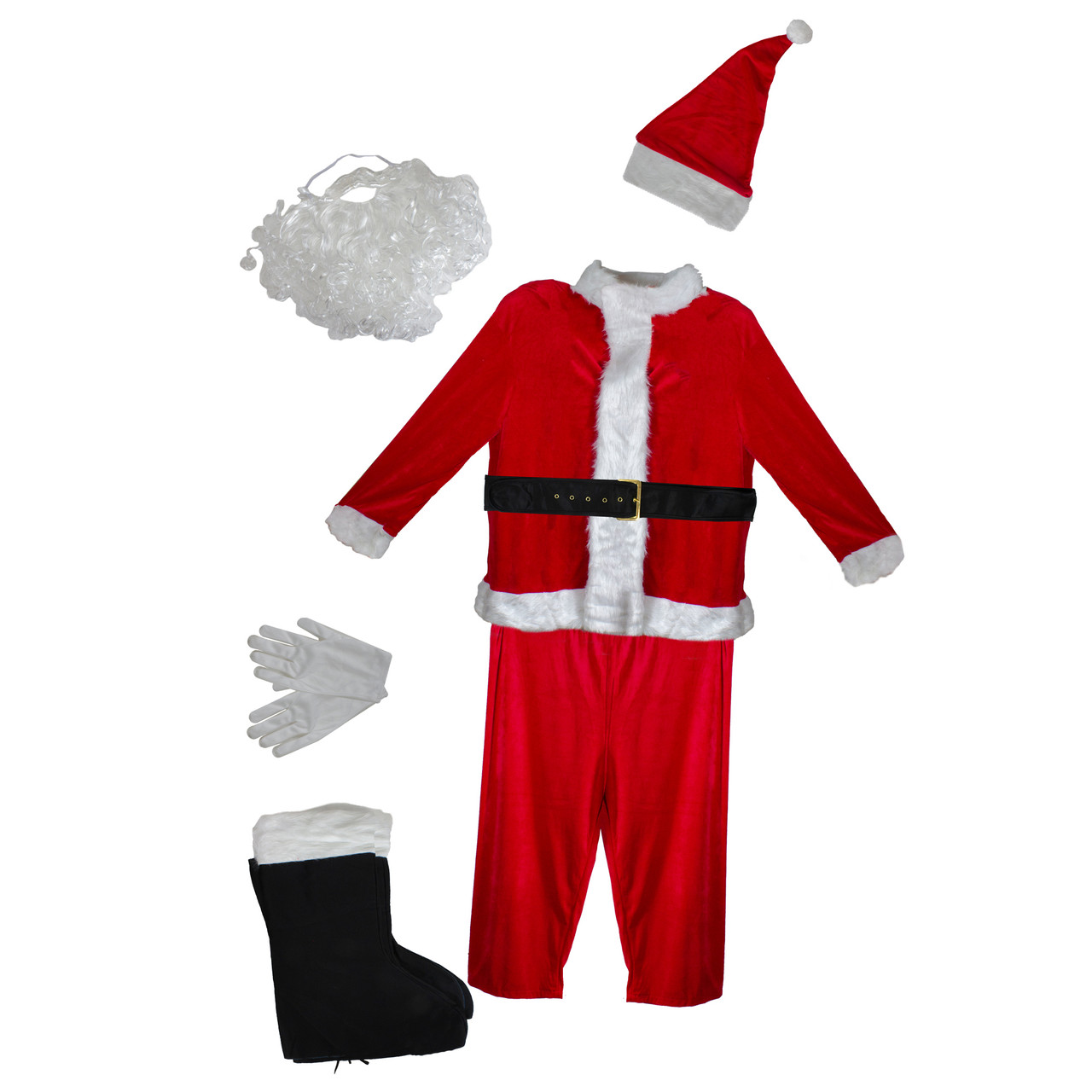 38" Red and White Traditional Santa Claus Men's Christmas Costume Set - Plus Size
