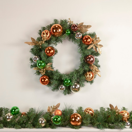 Mixed Artificial  Foliage with Ornaments Christmas Garland - 6' x 12'' - Unlit