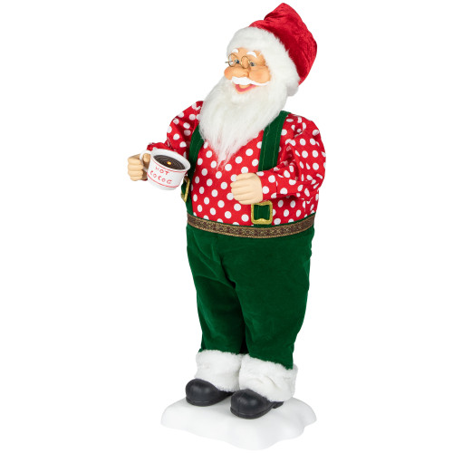 24" Animated and Musical Santa Claus with Hot Cocoa Christmas Figure