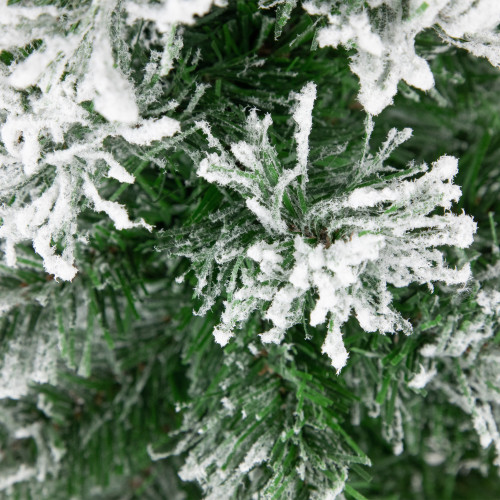 22" Flocked Pine Full Artificial Christmas Tree in Burlap Base - Unlit