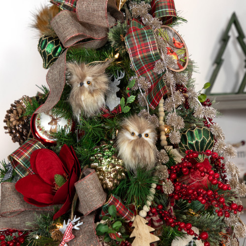 4" Glittered Reindeer Glass Christmas Disc Ornament