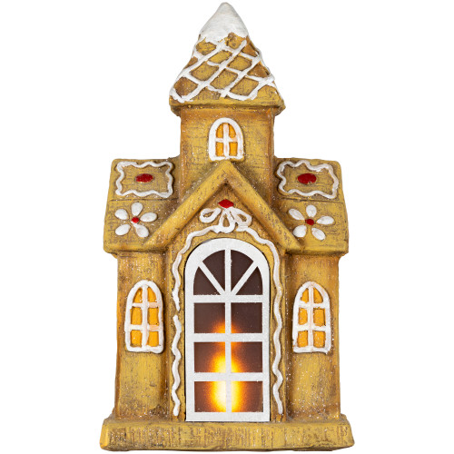 LED Lighted Gingerbread House with Icing Accents Christmas Decoration - 16"