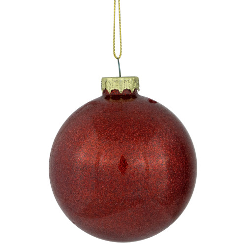 Shiny and Matte Finish Christmas Glass Ball Ornaments - 3" (80mm) - Red - 9ct