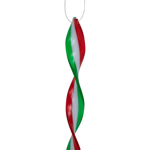 6ct White, Red and Green Candy Swirl Christmas Ornaments 8"