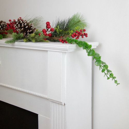 Berry Pine and Eucalyptus Artificial Christmas Garland - 5' x 10" - Unlit
