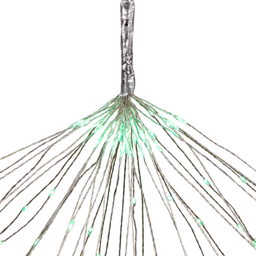 20" LED Lighted Firework Silver Branch Christmas Decoration - Green Lights