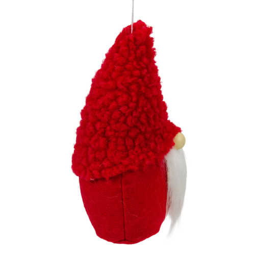 Plush Gnome Christmas Ornament - 7" - Red