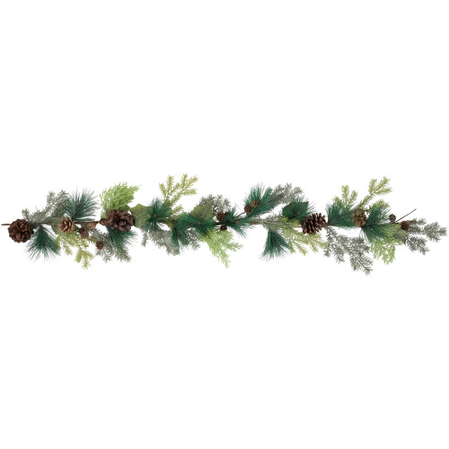 5' x 6" Pine Cone and Cedar Artificial Christmas Garland, Unlit