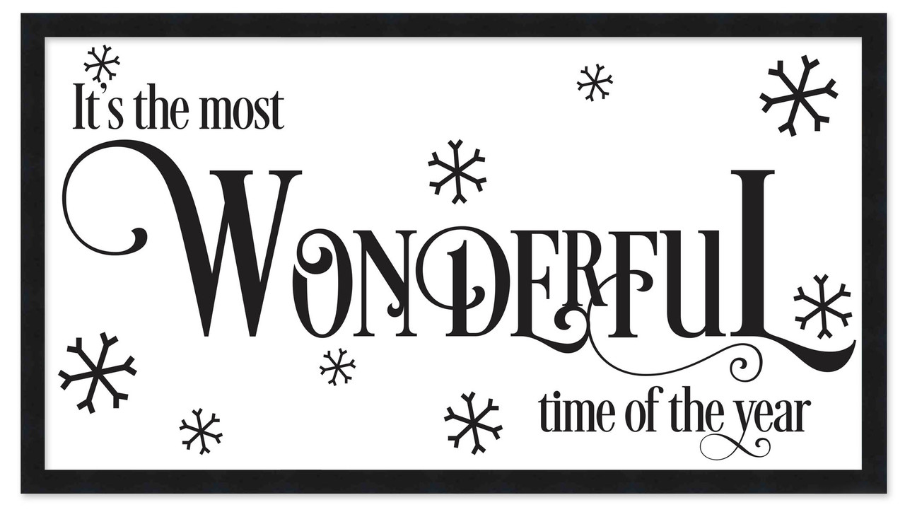 It's the Most Wonderful Time of the Year Vintage 7.5" x 13.5" Framed Christmas Wall Decor  Sign Poster in a Natural Wooden Frame with UV Acrylic