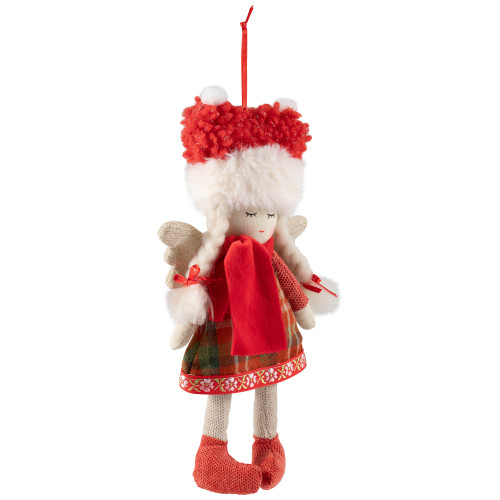 Angel Girl with Glittered Wings Christmas Ornament - 8.5"