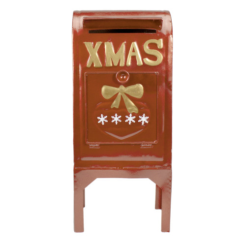 Metal Mailbox Christmas Decoration - 16"
