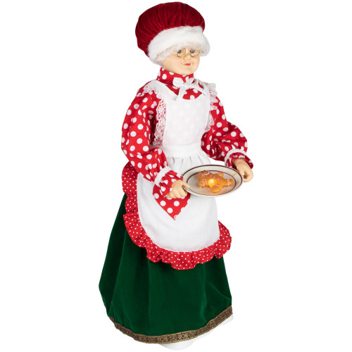24" Animated and Musical Mrs. Claus with Gingerbread Cookie Christmas Figure