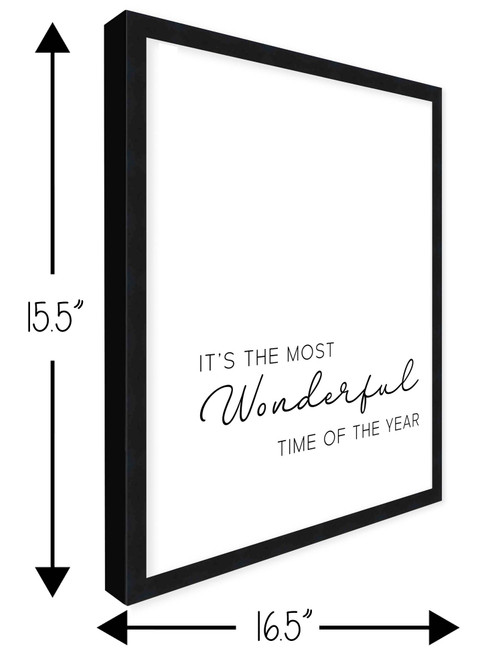 It's the Most Wonderful Time of the Year 19.5" x 25.5" Framed Christmas Wall Decor  Sign Poster in a Black Wooden Frame with UV Acrylic and Hangers