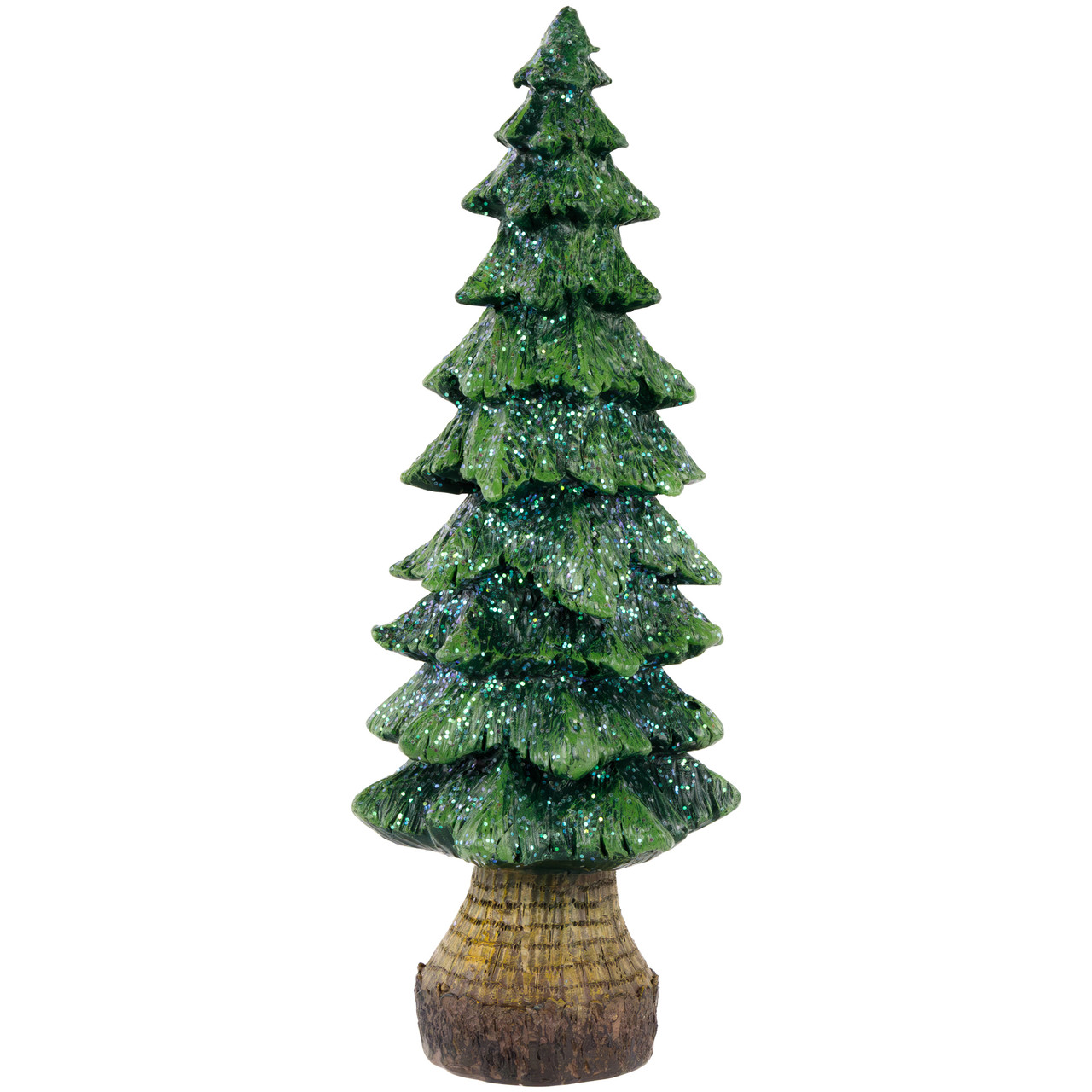 Glittered Pine Tree Christmas Decoration - 9.5"