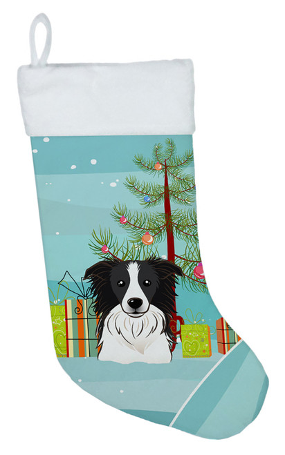 Christmas Tree and Border Collie Christmas Stocking BB1613CS