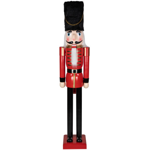 Giant Commercial Size Wooden Christmas Nutcracker Soldier - 6' - Red and Black