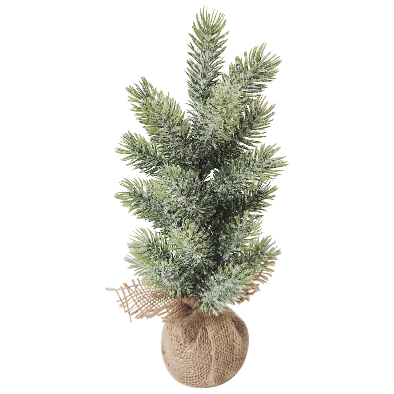 Frosted Icy Pine Tree in Burlap Base Christmas Tree - 11.75" - Unlit