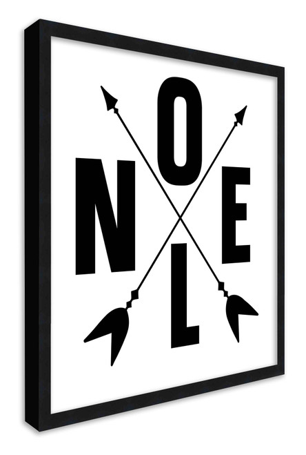 Noel Campsite Compass  15.5" x 15.5" Framed Christmas Wall Decor Art Print Sign Poster in a Black Wooden Frame with UV Acrylic and Hangers