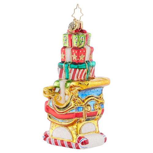 Christopher Radko Piled-High Sleigh Glass Christmas Ornament 1021677