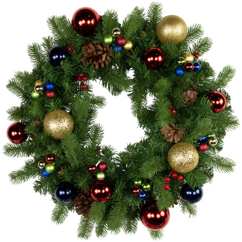 6.75" Multicolor Shatterproof Ball Ornament Christmas Pick