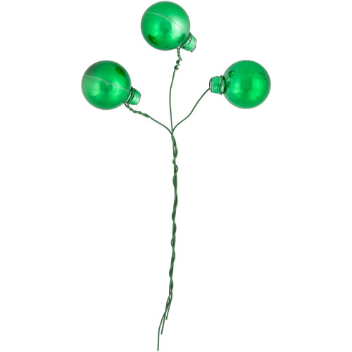 6.75" Green Shatterproof Ball Ornament Christmas Pick