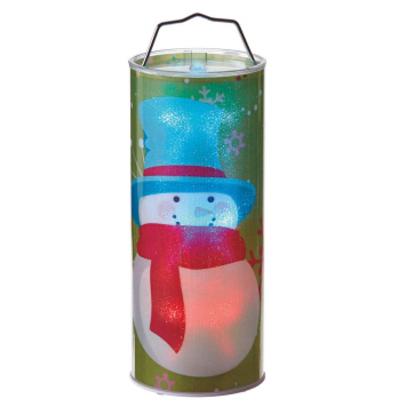 12" Blue Transparent Snowman LED Color Changing Lighted Hanging Christmas Lantern