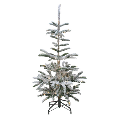 Real Touch?? Pre-Lit Nordmann Fir Flocked Artificial Christmas Tree - 4.5' - Warm Clear LED Lights