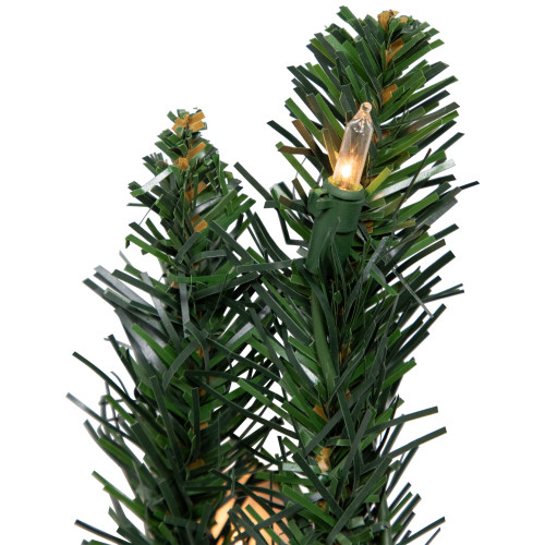 3' Pre-Lit Buffalo Fir Artificial Christmas Wall or Door Tree, Clear AlwaysLit Lights