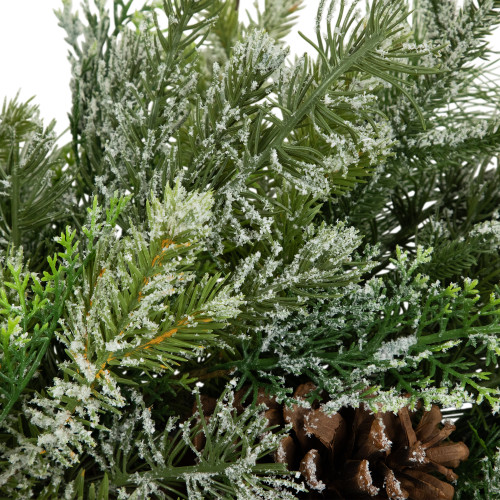 Frosted Mixed Pine and Cedar Artificial Christmas Wreath - 28" - Unlit