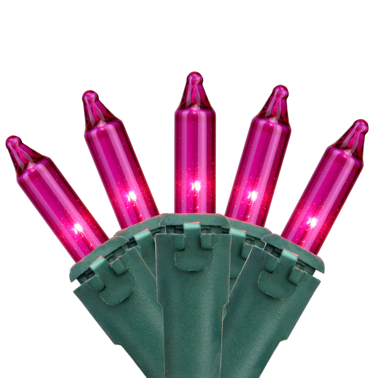 100ct Pink Mini Christmas Lights - 34ft, Green Wire