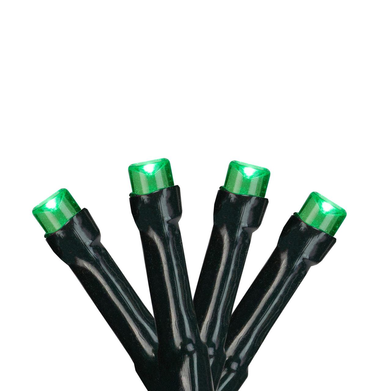 Battery Operated LED Christmas Lights - Green - 9.5' Green Wire - 20ct