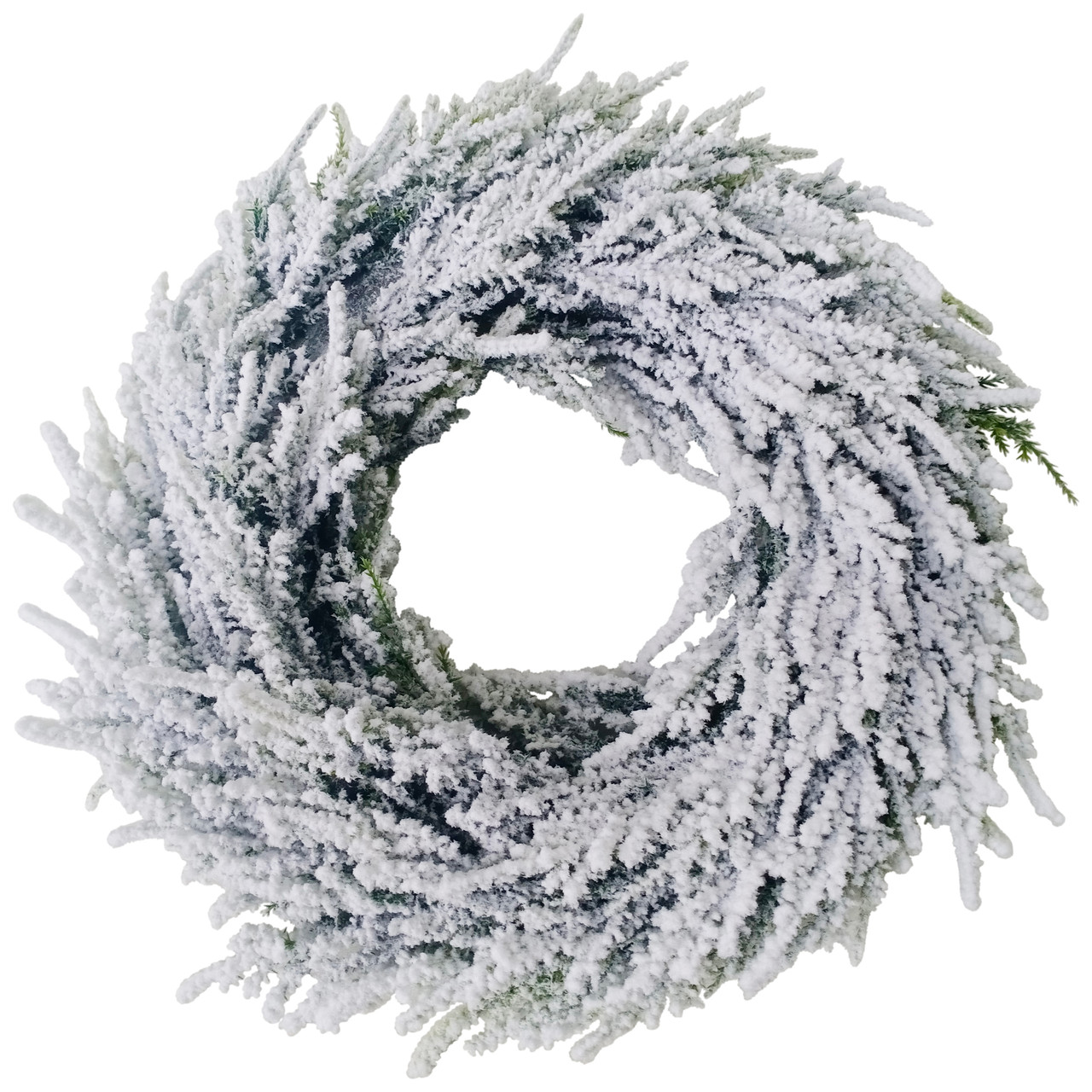 Heavily Flocked Pine Artificial Christmas Wreath - 11.75" - Unlit