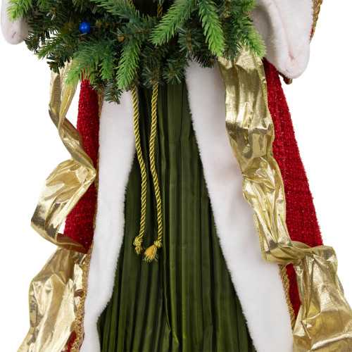 Commercial Size Angel Christmas Tree Topper with Wreath - 3' - Red and Green - Unlit