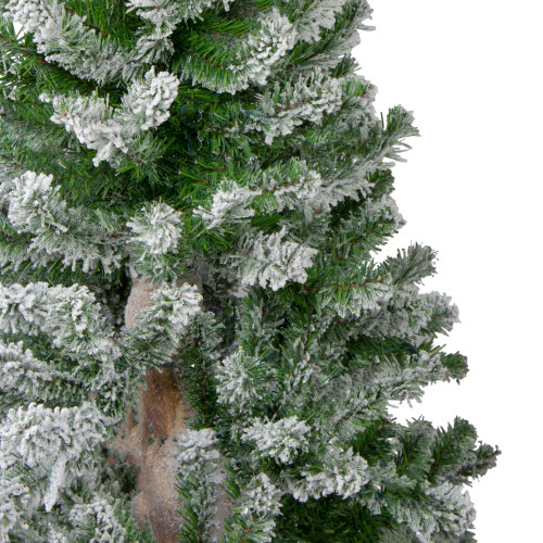 Set of 3 Flocked Alpine Artificial Christmas Trees - Unlit