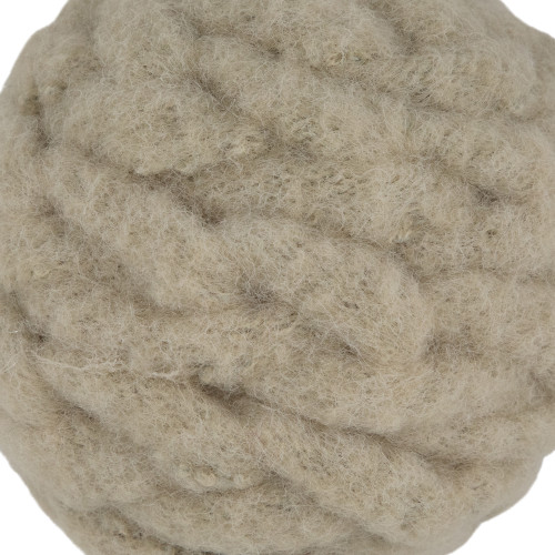 3.75" Beige Woven Yarn Ball Hanging Christmas Ornament